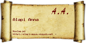Alapi Anna névjegykártya