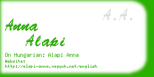 anna alapi business card